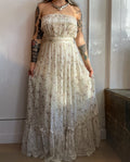 Gunne sax floral strapless dress