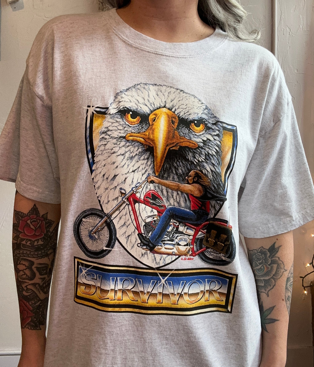 Survivor eagle biker tee