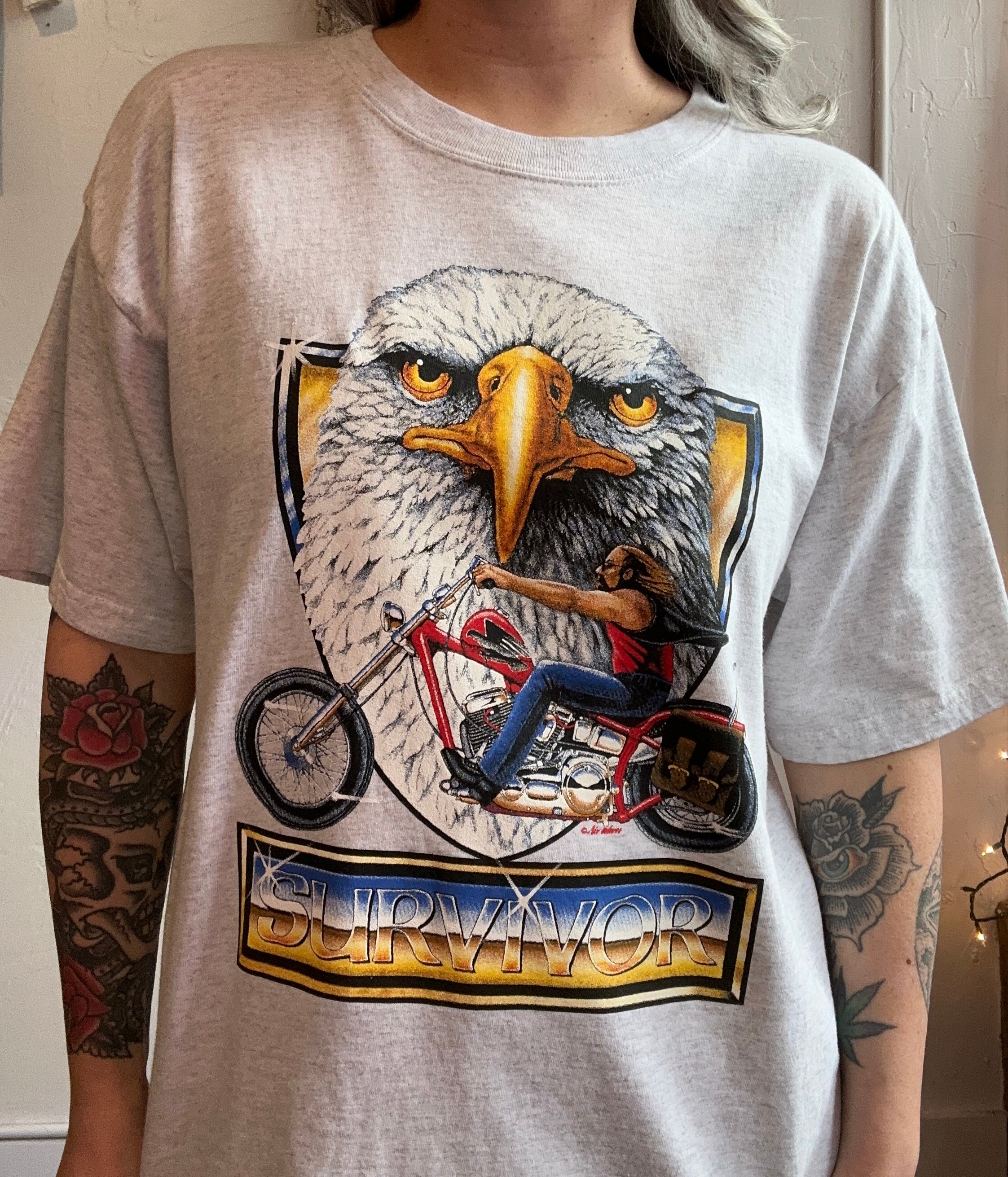 Survivor eagle biker tee